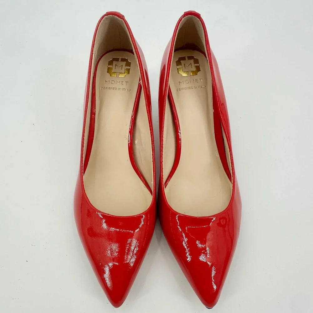 Monet red patent
